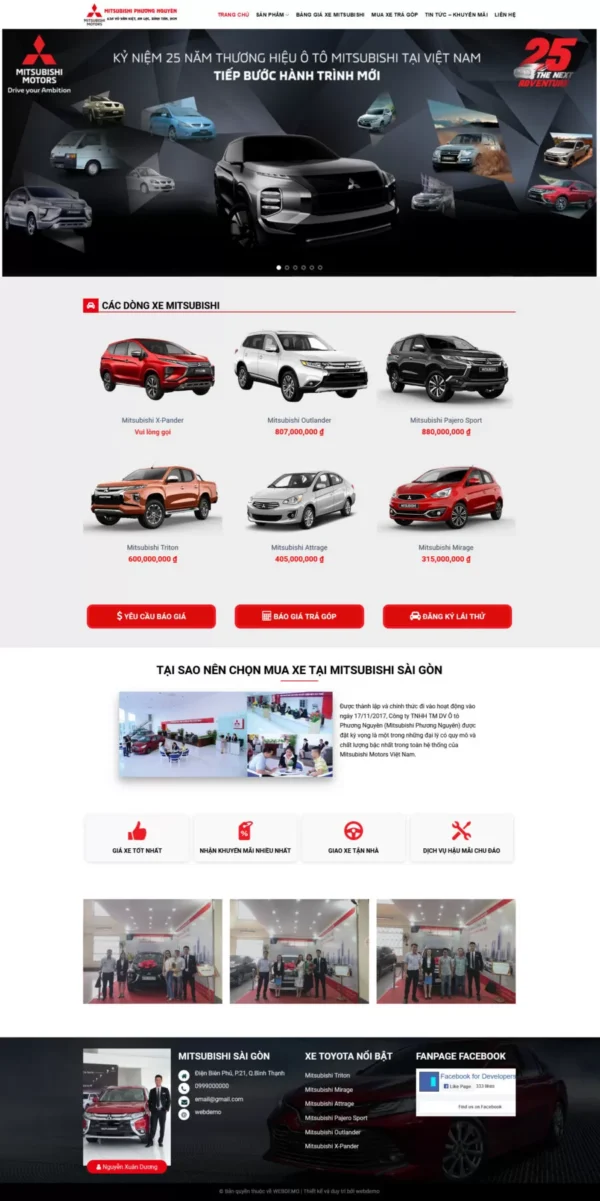 Theme wordpress bán xe mitsubishi 1