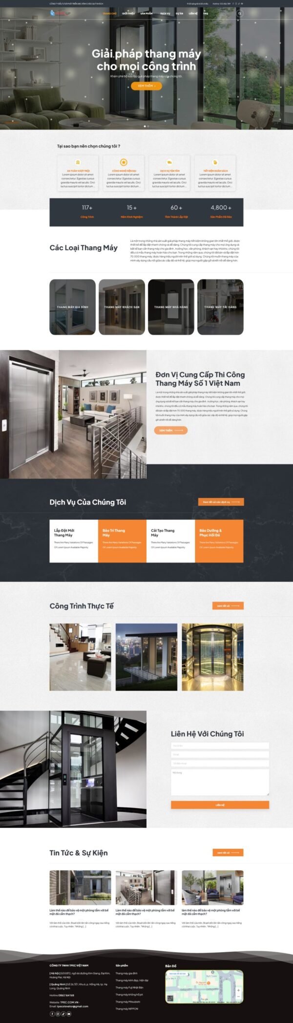Theme wordpress giới thiệu công ty bán thang máy