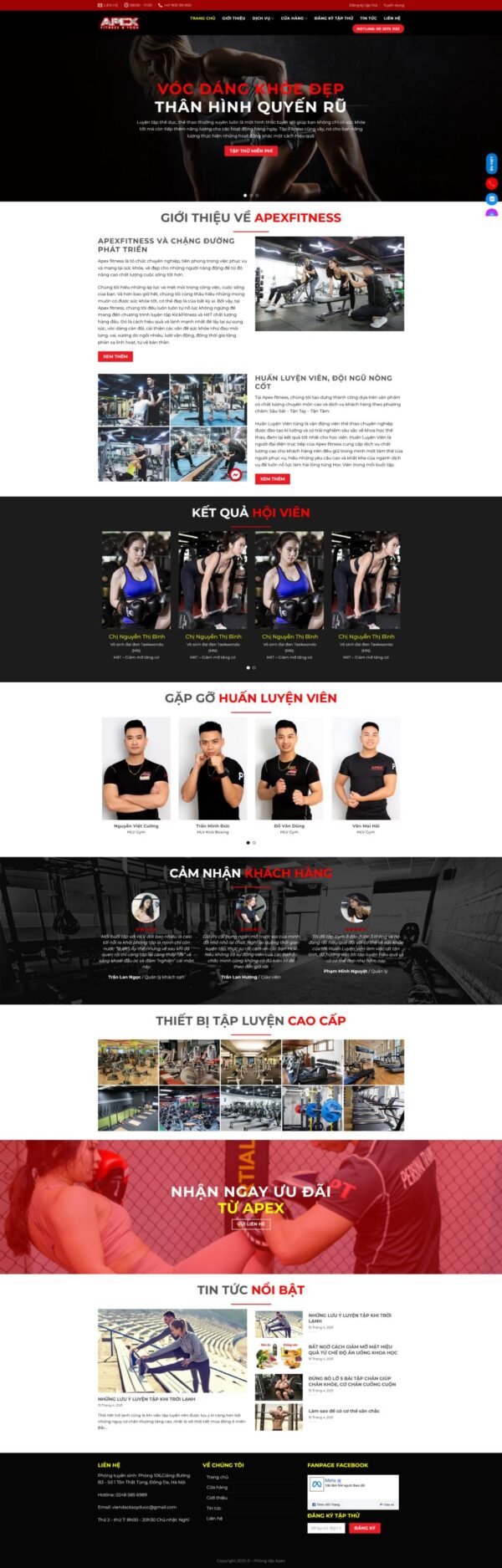 Theme wordpress phòng tập gym 6